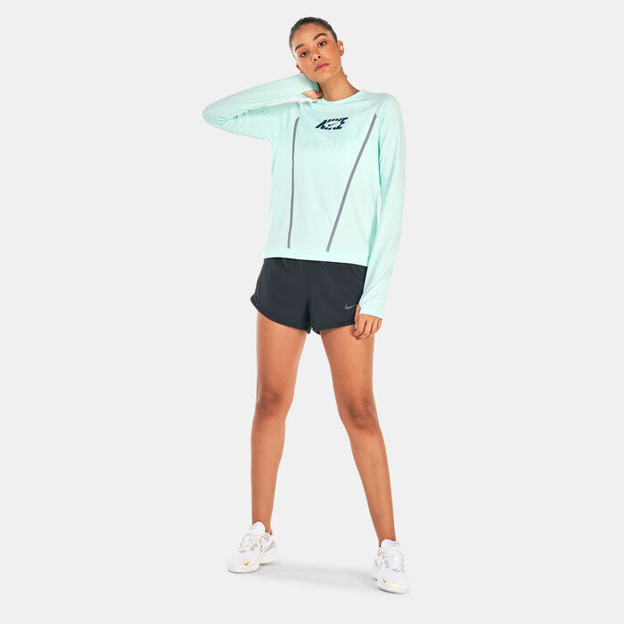 Nike Women's Dri-FIT Icon Clash Pacer Top Green Nike Women's Dri-FIT Icon Clash Pacer Top Green image number 2
