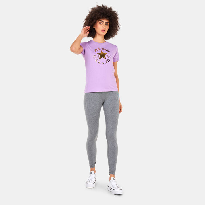 Converse Women's Metallic Chuck Taylor T-Shirt Purple Converse Women's Metallic Chuck Taylor T-Shirt Purple image number 2
