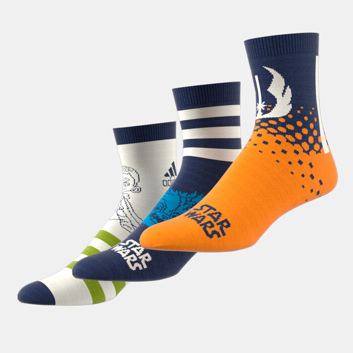 adidas Kids' Star Wars Young Jedi Crew Socks (3 Pairs) Multi-Color image number 0