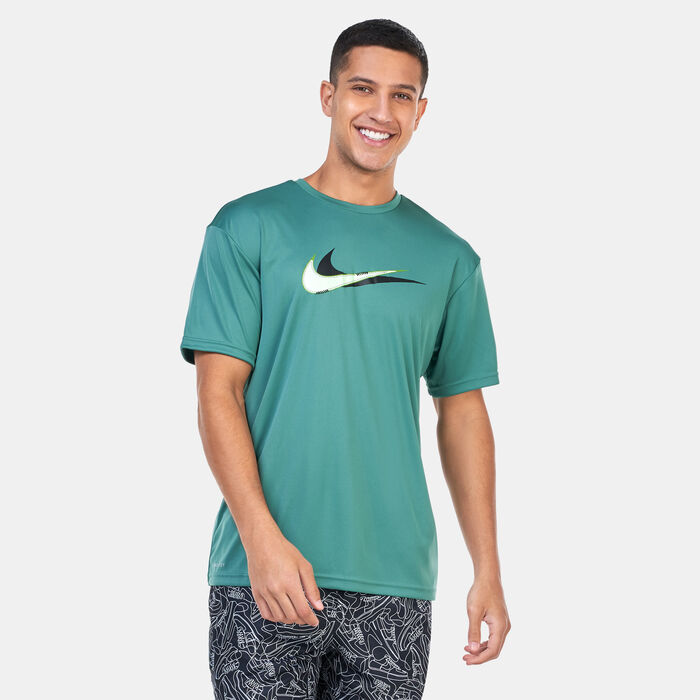 Nike Swim Men's Printed Hydroguard Swimming T-Shirt Blue Nike Swim Men's Printed Hydroguard Swimming T-Shirt Blue image number 0