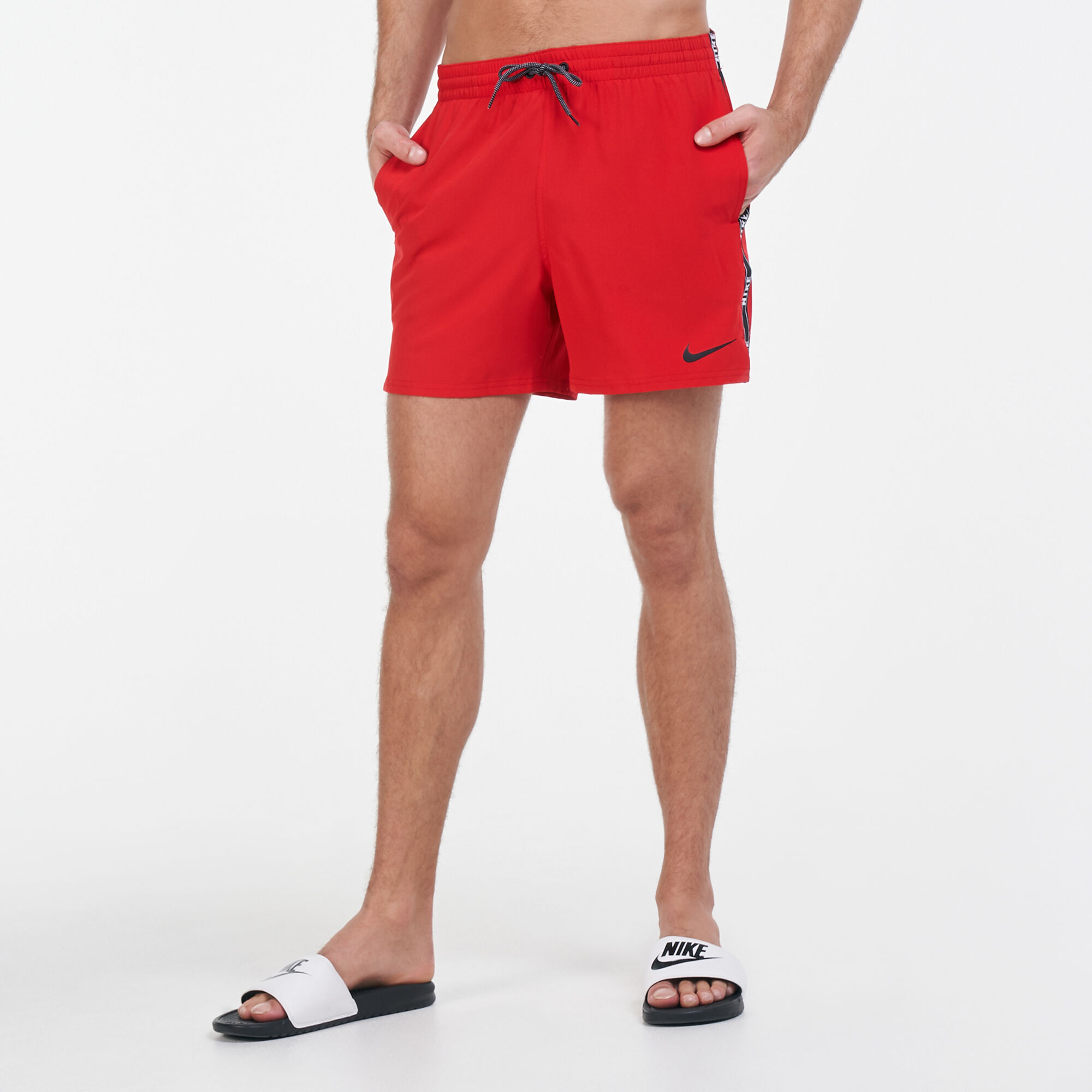 Nike red swim cheap shorts