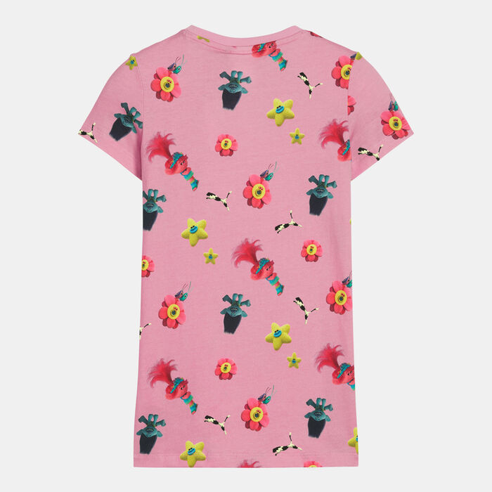 PUMA Kids' x Trolls Elongated T-Shirt Pink PUMA Kids' x Trolls Elongated T-Shirt Pink image number 1