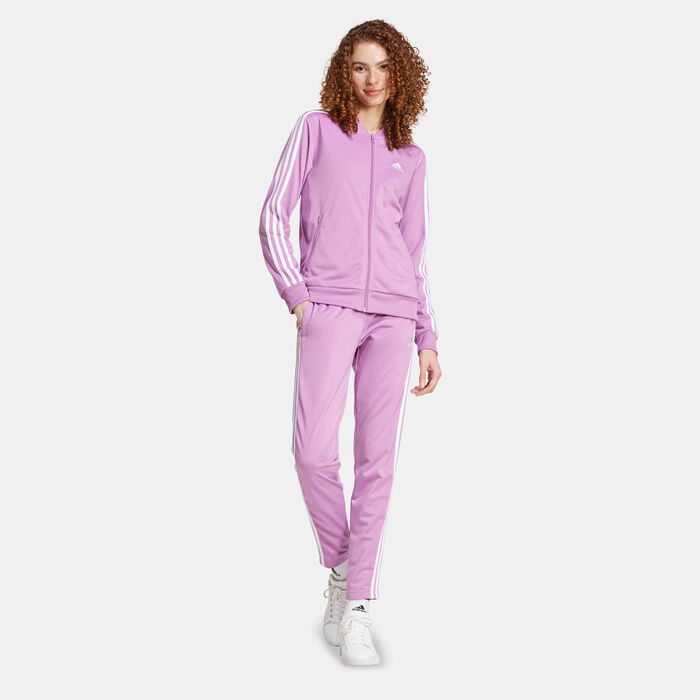 adidas Women's Essentials 3-Stripes Tracksuit Purple image number 0