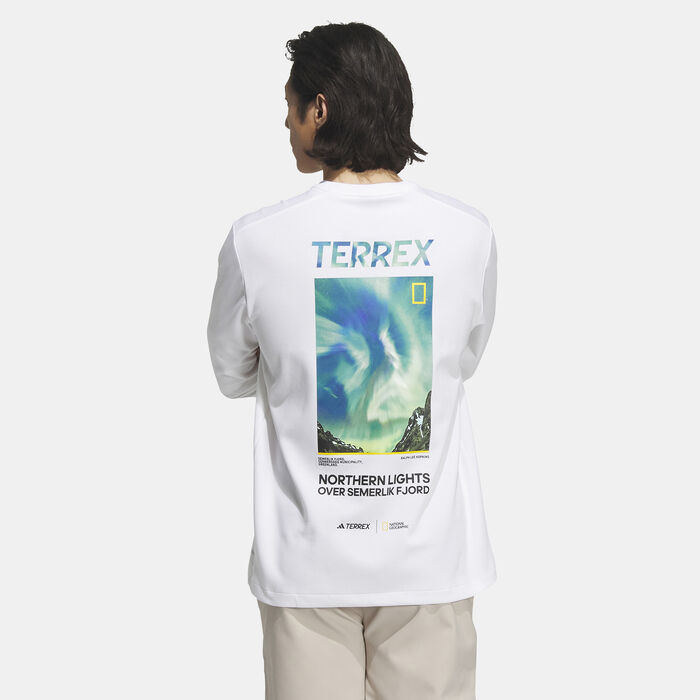 adidas Men's National Geographic Tech T-Shirt White adidas Men's National Geographic Tech T-Shirt White image number 1