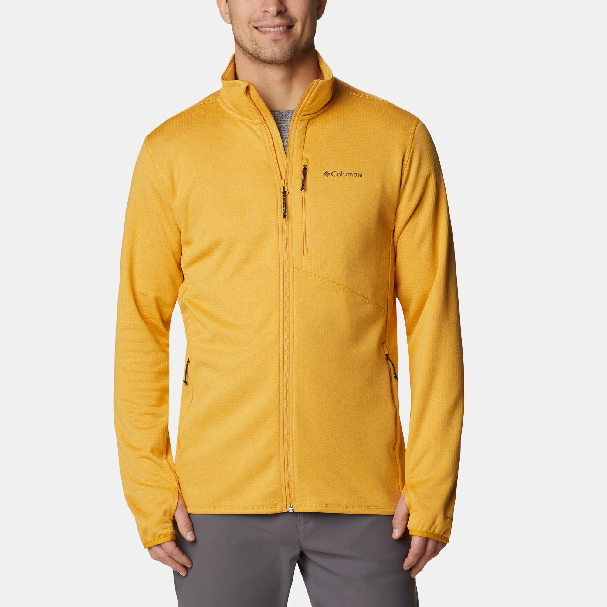 Yellow columbia fleece jacket top