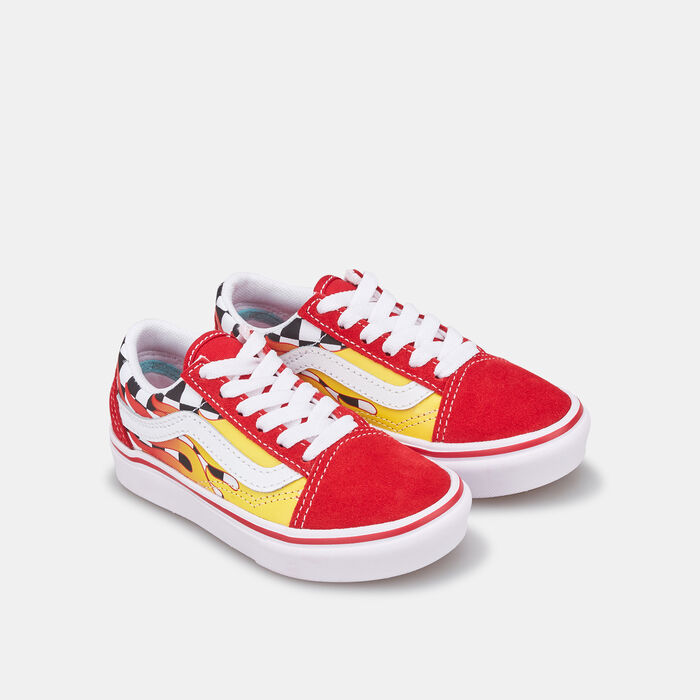 Vans Kids’ Flame ComfyCush Old Skool Unisex Shoe (Younger Kids) Red Vans Kids’ Flame ComfyCush Old Skool Unisex Shoe (Younger Kids) Red image number 1
