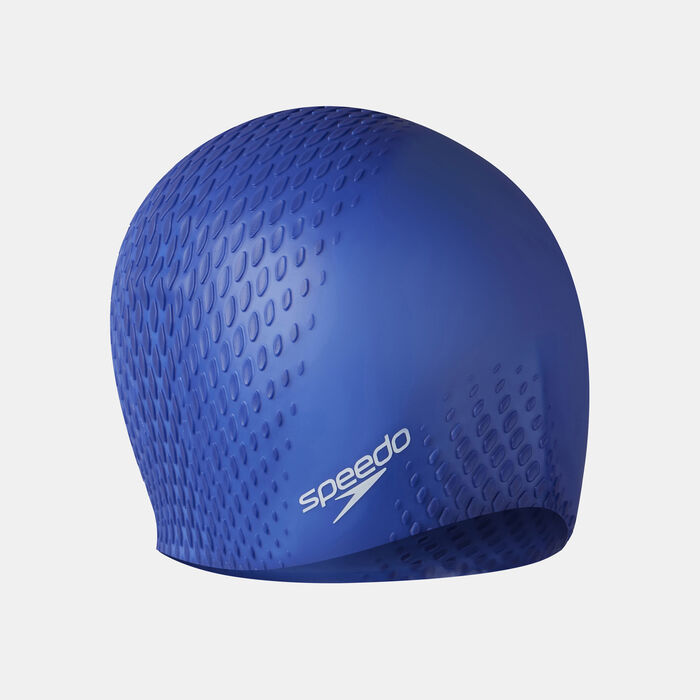 Speedo Bubble Active+ Swimming Cap Blue Speedo Bubble Active+ Swimming Cap Blue image number 1