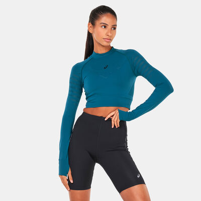 ASICS Women's Seamless Crop Top Green ASICS Women's Seamless Crop Top Green