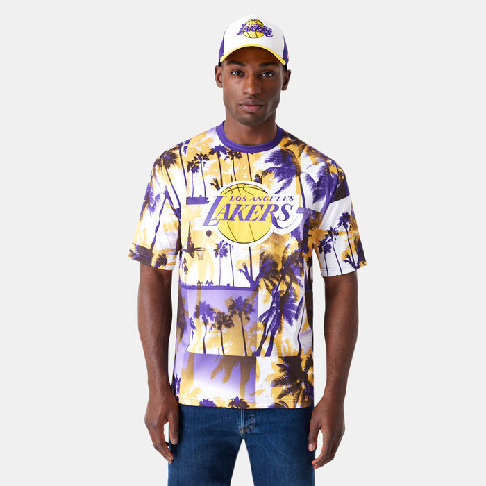 New Era Men's NBA Los Angeles Lakers Palm Tree T-Shirt yellow New Era Men's NBA Los Angeles Lakers Palm Tree T-Shirt yellow image number 0