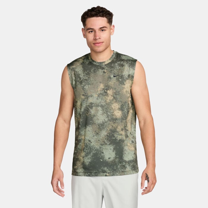 Nike Men's Dri-FIT Sleeveless Training T-Shirt Green Nike Men's Dri-FIT Sleeveless Training T-Shirt Green image number 0
