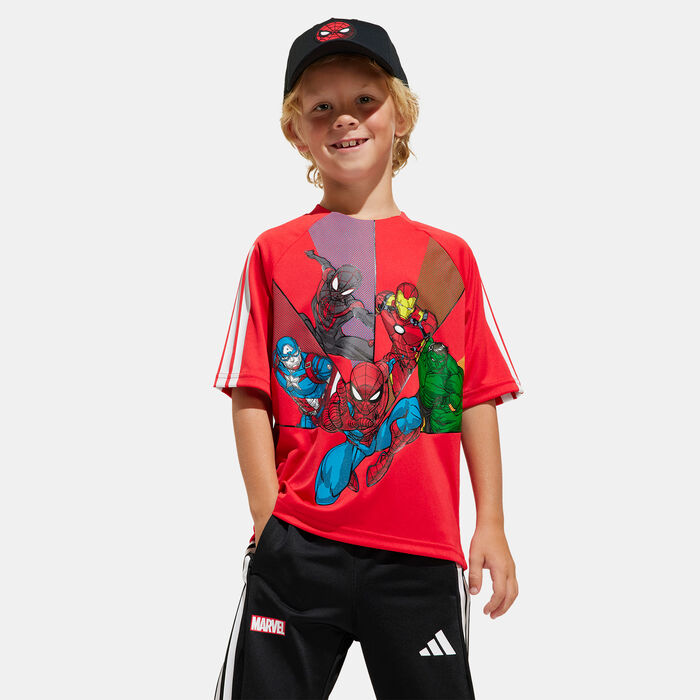 adidas Kids' Marvel Spider-Man T-Shirt Red adidas Kids' Marvel Spider-Man T-Shirt Red image number 0
