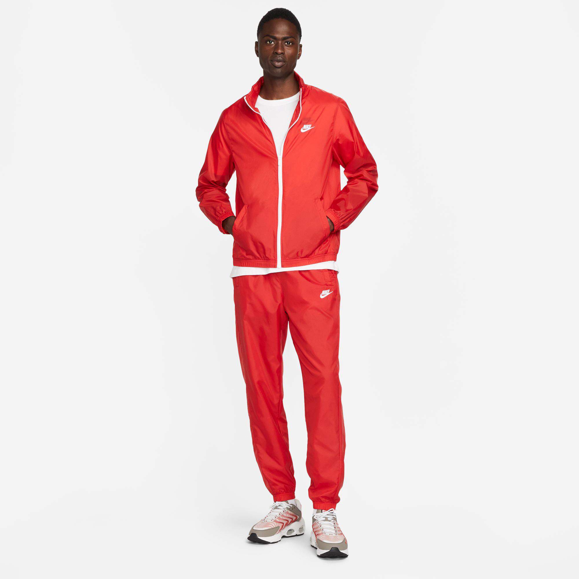 Mens nike tracksuit red on sale
