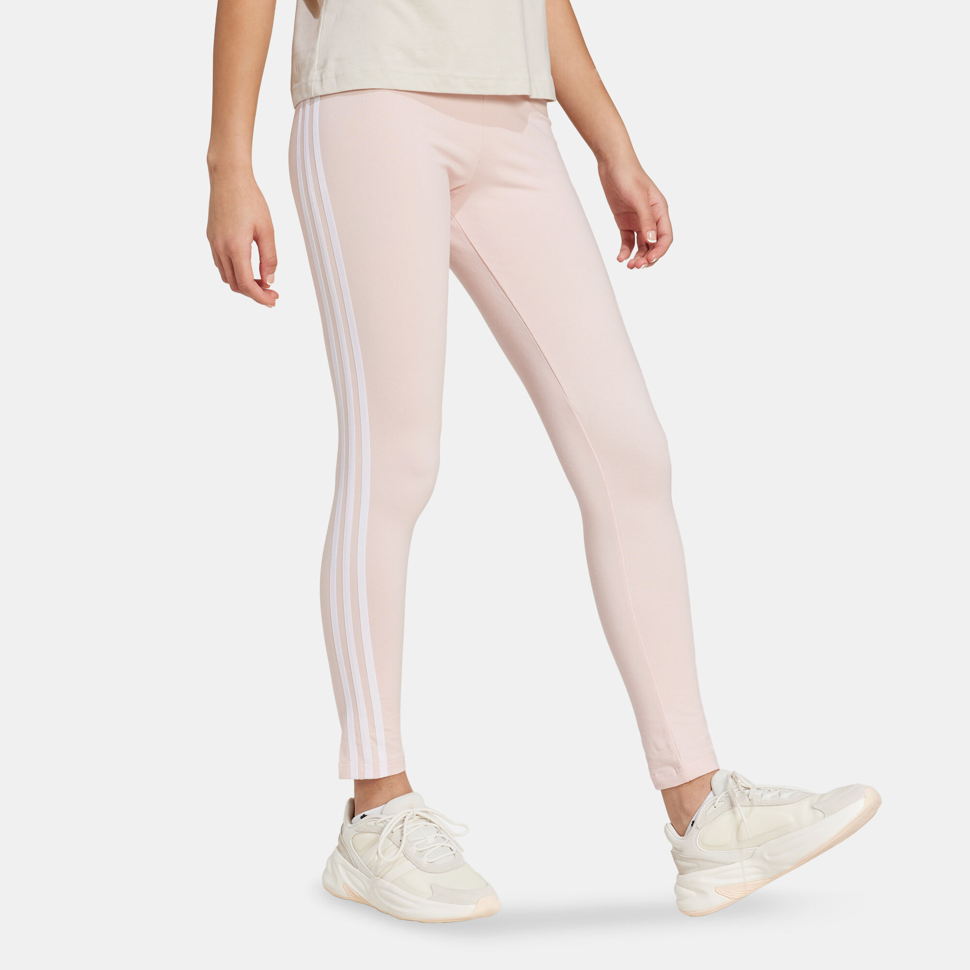 Adidas 3 stripe leggings pink top
