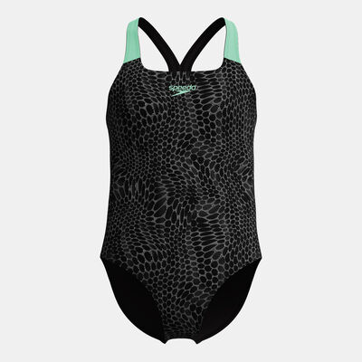 Speedo Kids' Powerback One-Piece Swimsuit Black Speedo Kids' Powerback One-Piece Swimsuit Black