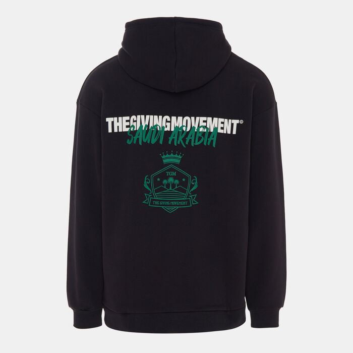 The Giving Movement Men's Saudi Printed Hoodie Black The Giving Movement Men's Saudi Printed Hoodie Black image number 1