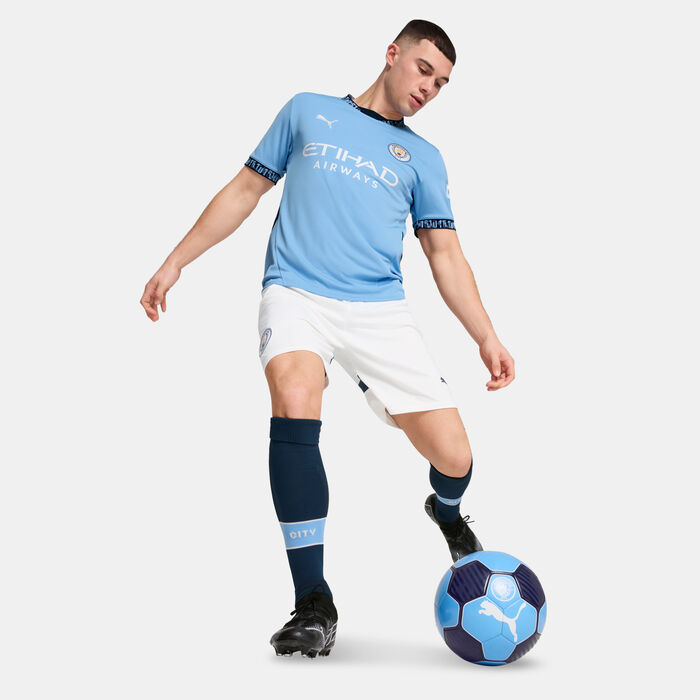 PUMA Men's Manchester City 24/25 Home Replica Football Shorts White PUMA Men's Manchester City 24/25 Home Replica Football Shorts White image number 2
