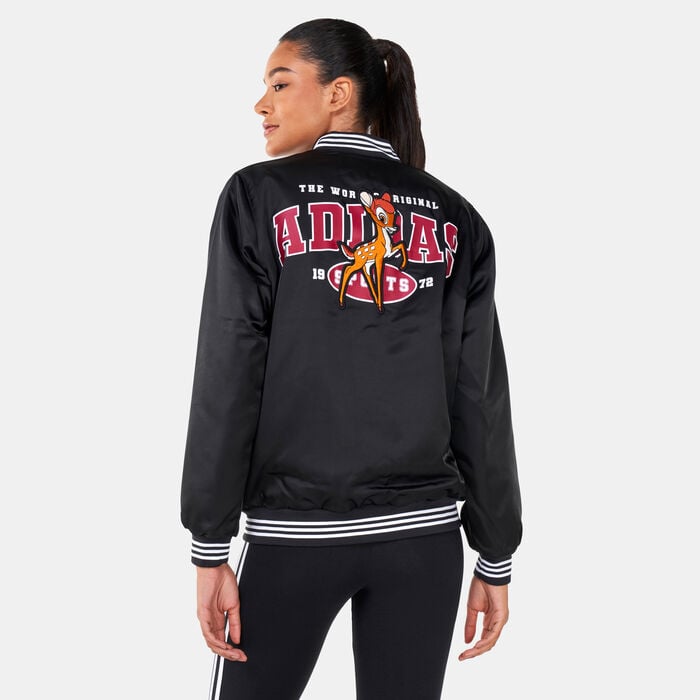adidas Originals Women's x Disney Bambi Bomber Jacket Black adidas Originals Women's x Disney Bambi Bomber Jacket Black image number 1