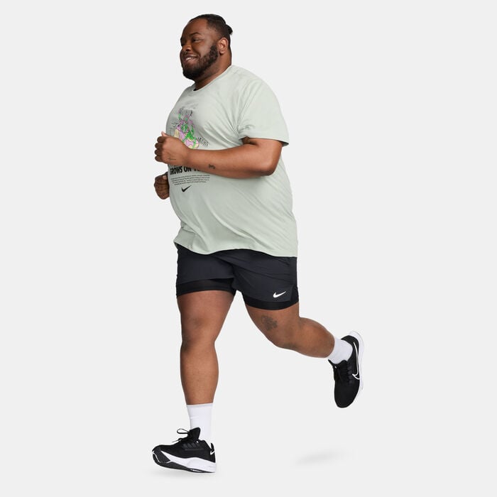 Nike Men's Dri-FIT Running T-Shirt Green Nike Men's Dri-FIT Running T-Shirt Green image number 2