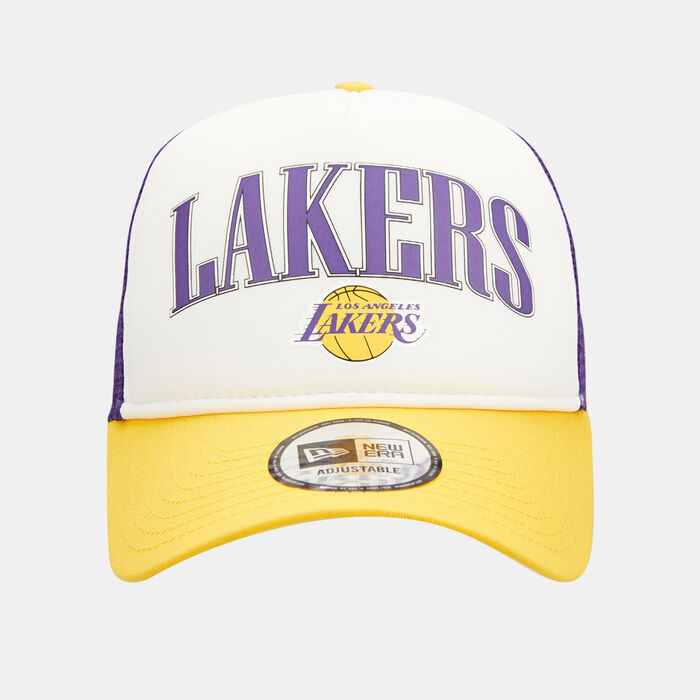 New Era Men's NBA Los Angeles Lakers Retro E-Frame Trucker Cap Purple image number 0