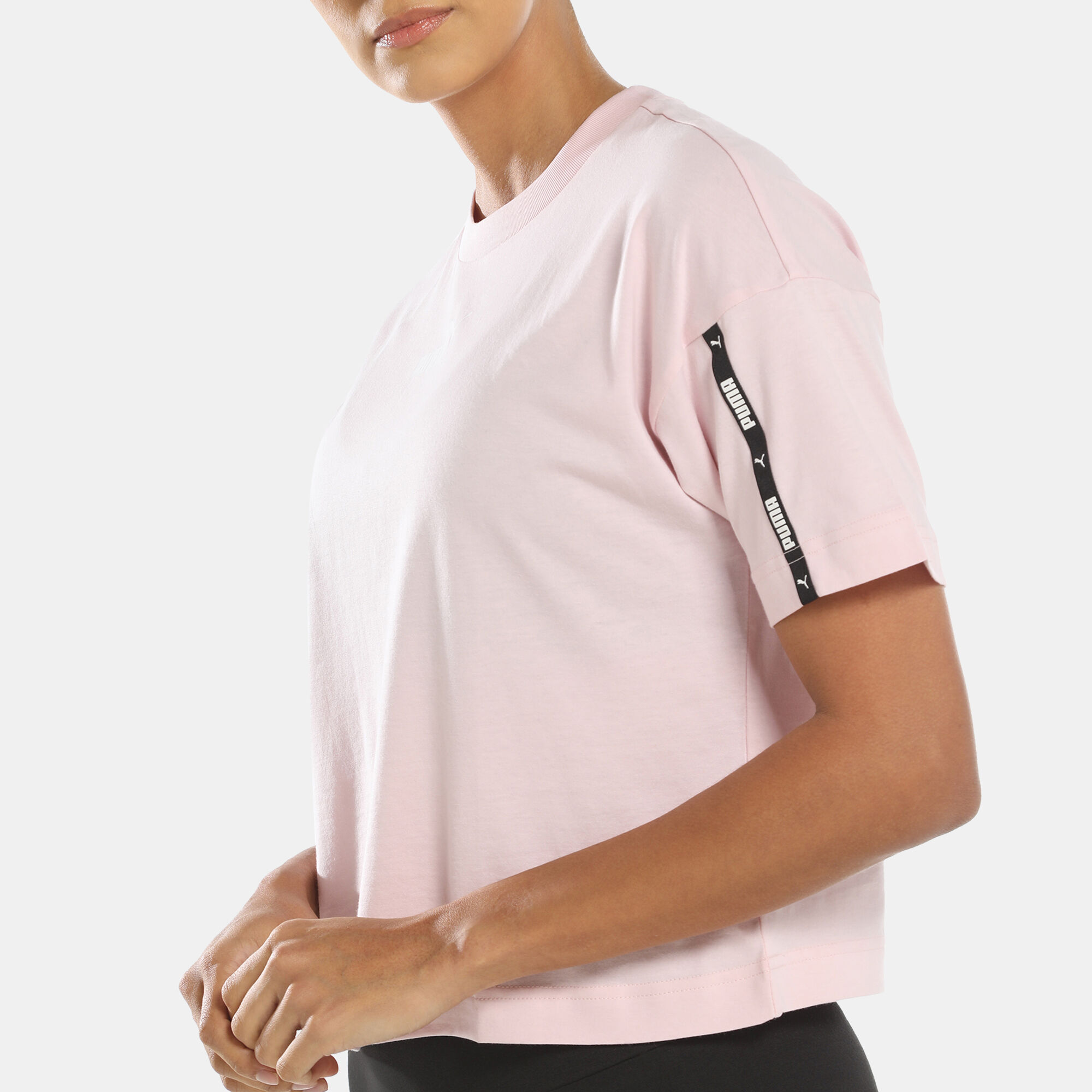Puma tape logo cropped tee online