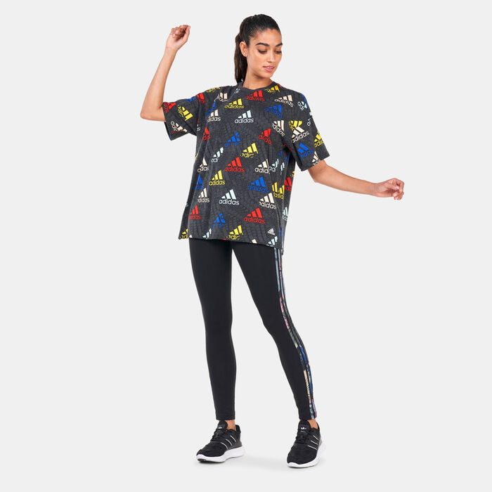 adidas Women's 3 Stripes Leggings Black image number 2