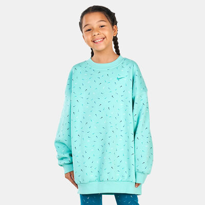 Nike Kids' Sportswear Club Fleece Oversized Logo Sweatshirt Green