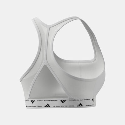 adidas Women's Powerimpact Medium-Support Training Sports Bra White