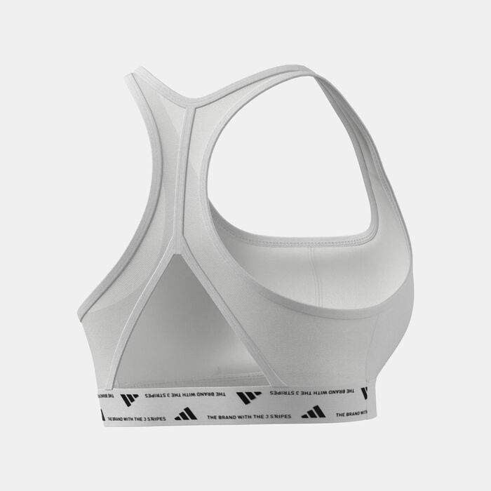 adidas Women's Powerimpact Medium-Support Training Sports Bra White image number 1