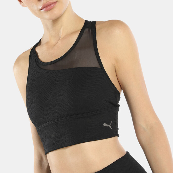 PUMA Women's Mid Impact Flawless Sports Bra Black image number 3