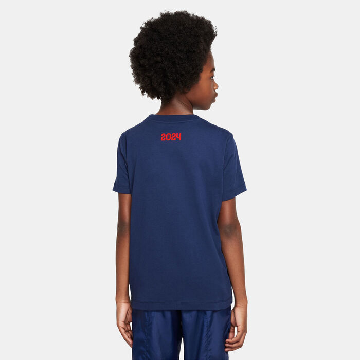 Nike Kids' Paris Saint-Germain Away Football Graphic T-Shirt Blue Nike Kids' Paris Saint-Germain Away Football Graphic T-Shirt Blue image number 1