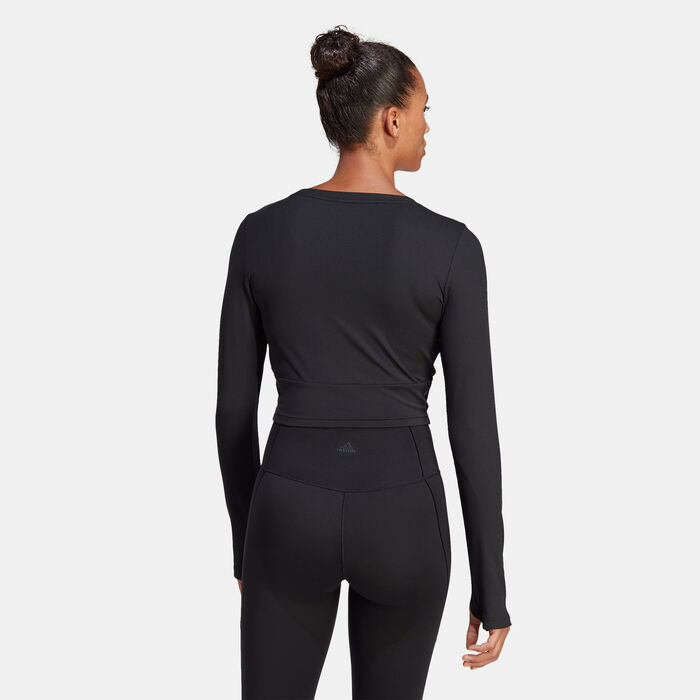 adidas Women's Studio Long-Sleeve Top Black adidas Women's Studio Long-Sleeve Top Black image number 1