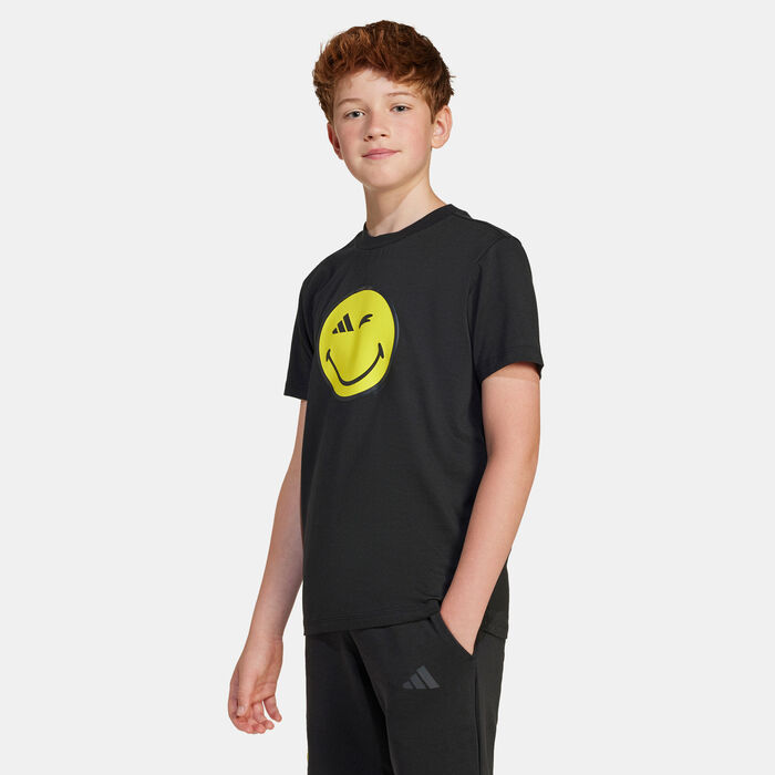 adidas Kids' x Smileyworld Graphics T-Shirt Black adidas Kids' x Smileyworld Graphics T-Shirt Black image number 0