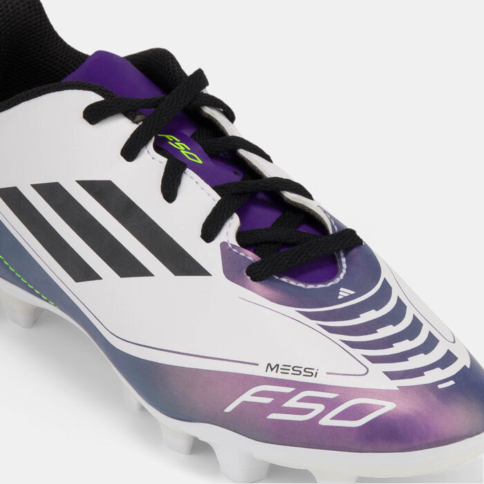 adidas Kids' F50 Club Messi Multi-Ground Football Shoes White image number 4