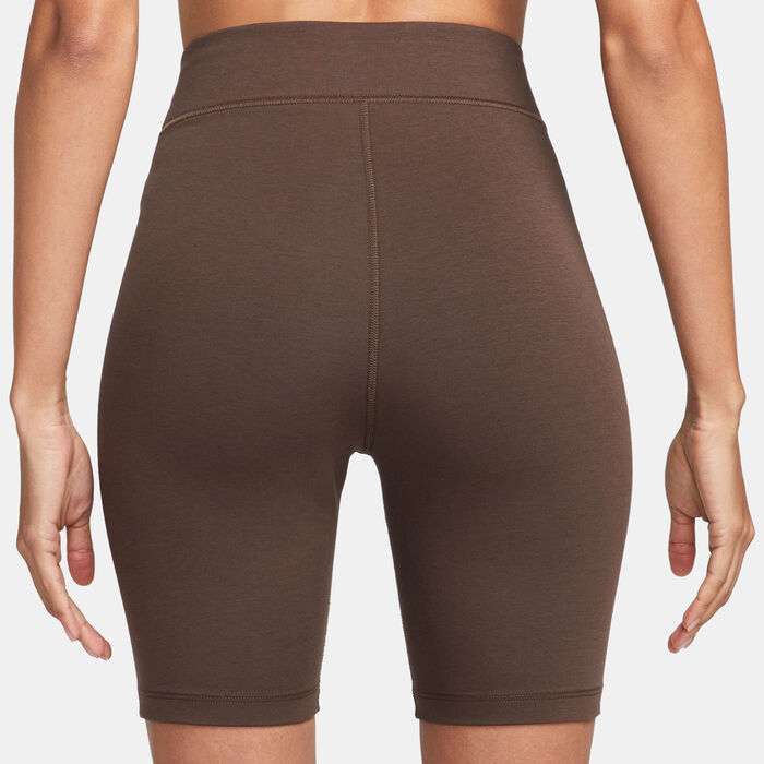 Nike Women's Sportswear Classic High-Waisted Biker Shorts Brown Nike Women's Sportswear Classic High-Waisted Biker Shorts Brown image number 1