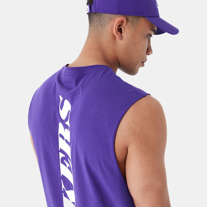 New Era Men's Los Angeles Lakers Sleeveless T-Shirt Purple New Era Men's Los Angeles Lakers Sleeveless T-Shirt Purple image number 4