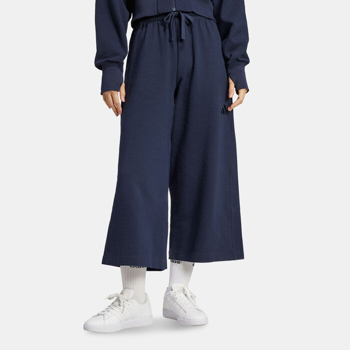 adidas Women's ALL SZN 7/8 Wide Leg Joggers Blue adidas Women's ALL SZN 7/8 Wide Leg Joggers Blue image number 0