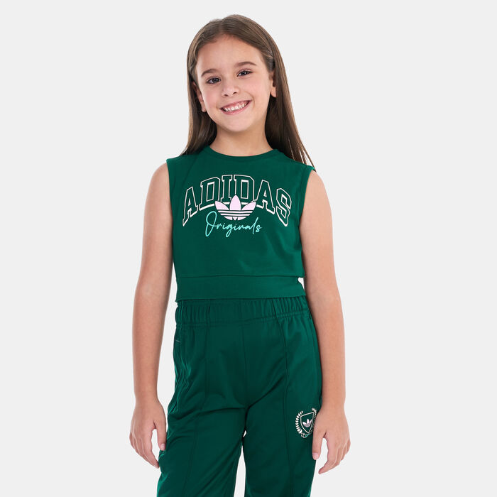 adidas Originals Kids' Collegiate Graphic Pack Crop Top Green adidas Originals Kids' Collegiate Graphic Pack Crop Top Green image number 0