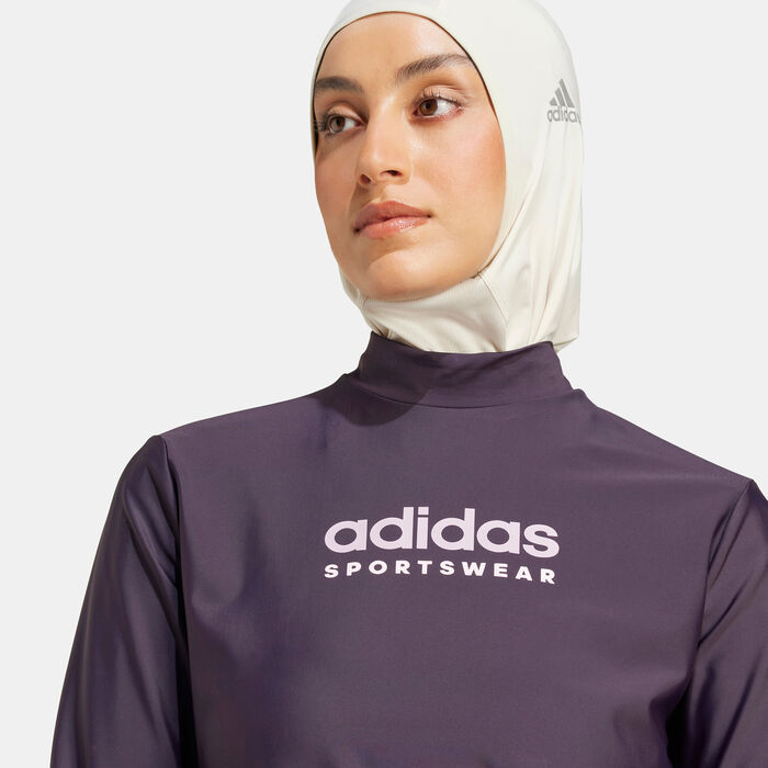 adidas Women's Padded Full Cover Wear 3-Piece Swiming Set Black image number 4