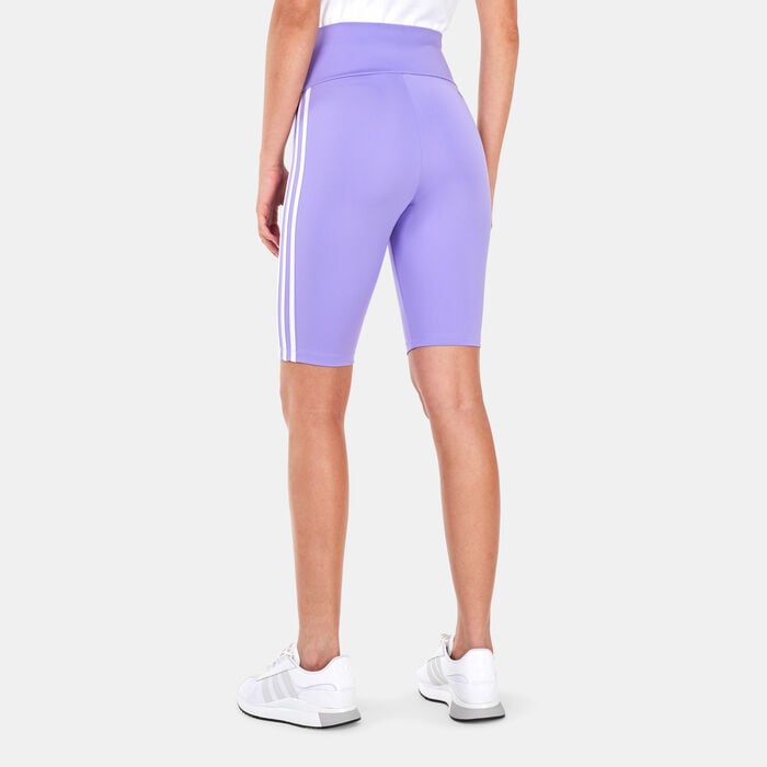 adidas Originals Women's High Waisted Primeblue Legging Shorts Purple adidas Originals Women's High Waisted Primeblue Legging Shorts Purple image number 1