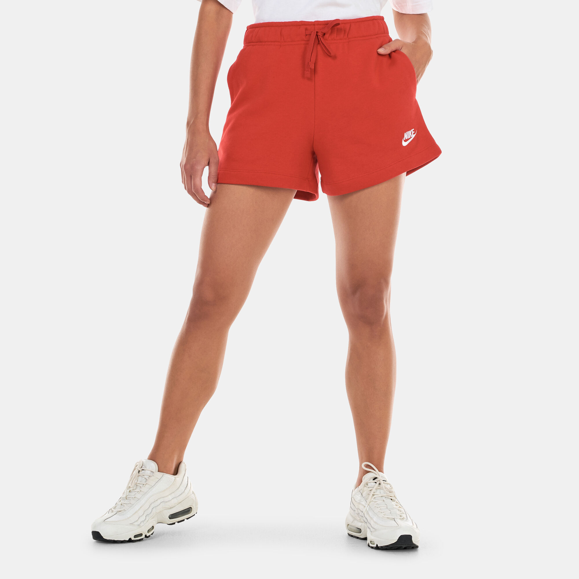 Women s Sportswear Club Fleece Mid Rise Shorts Red Nike in KSA SSS