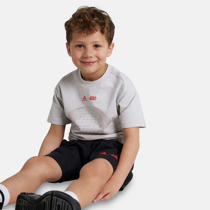 adidas Kids' Star Wars T-Shirt and Shorts Set (Younger Kids) Grey adidas Kids' Star Wars T-Shirt and Shorts Set (Younger Kids) Grey image number 4