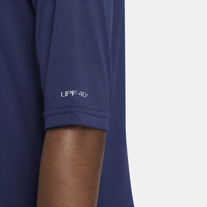 Nike Swim Kids' Hydroguard Swimming T-Shirt Blue image number 4