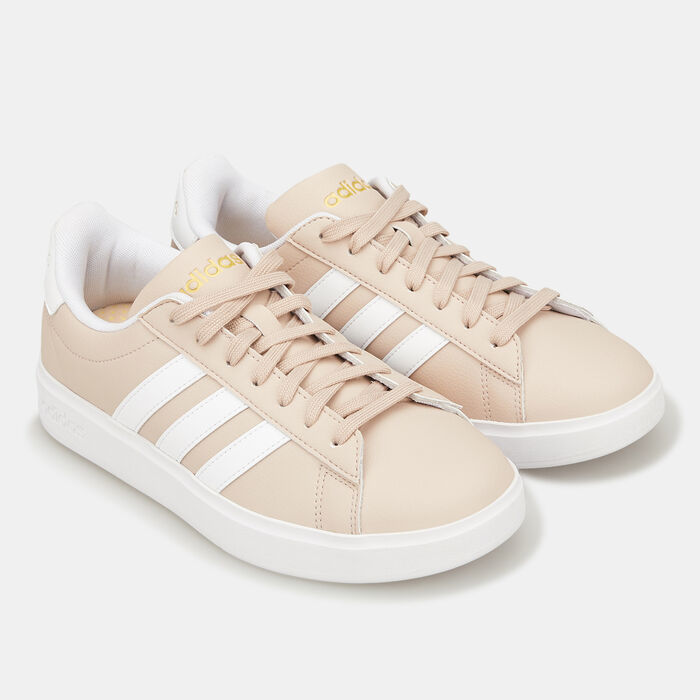 adidas Women's Grand Court Cloudfoam Lifestyle Court Comfort Shoe Beige image number 1