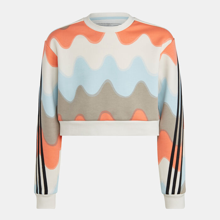 adidas Kids' Marimekko Allover Print Sweatshirt Grey adidas Kids' Marimekko Allover Print Sweatshirt Grey image number 0