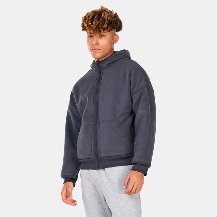 adidas Men's Polar Fleece Full-Zip Hooded Jacket Black adidas Men's Polar Fleece Full-Zip Hooded Jacket Black image number 3