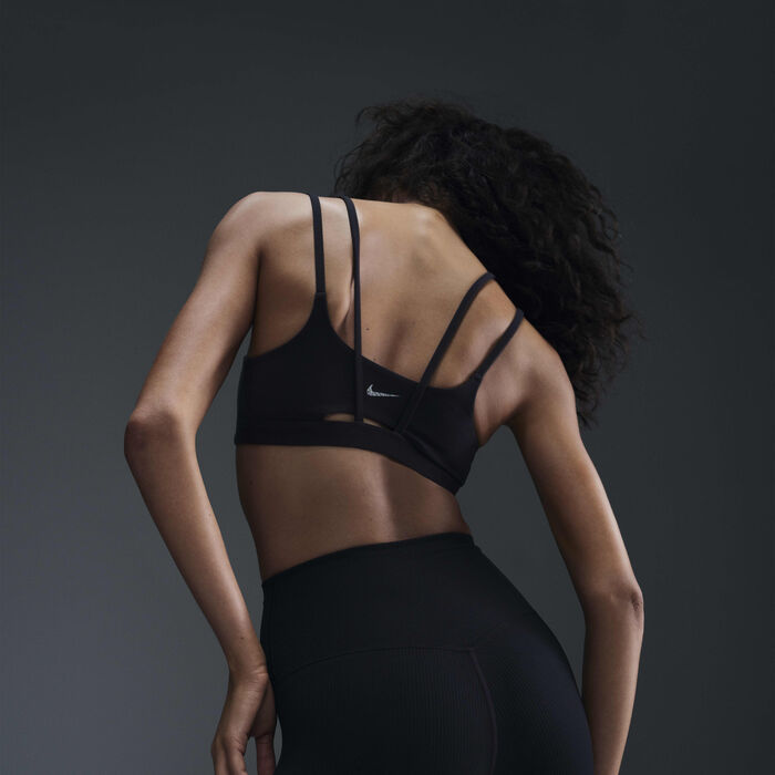 Nike Women's Zenvy Dri-FIT Strappy Light-Support Training Sports Bra Black Nike Women's Zenvy Dri-FIT Strappy Light-Support Training Sports Bra Black image number 2