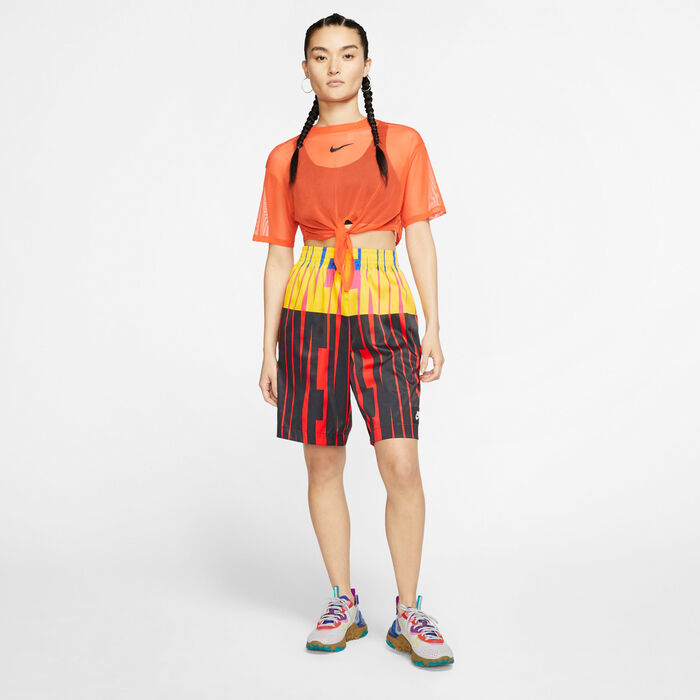 Nike Women's Sportswear Allover Print Shorts yellow Nike Women's Sportswear Allover Print Shorts yellow image number 2