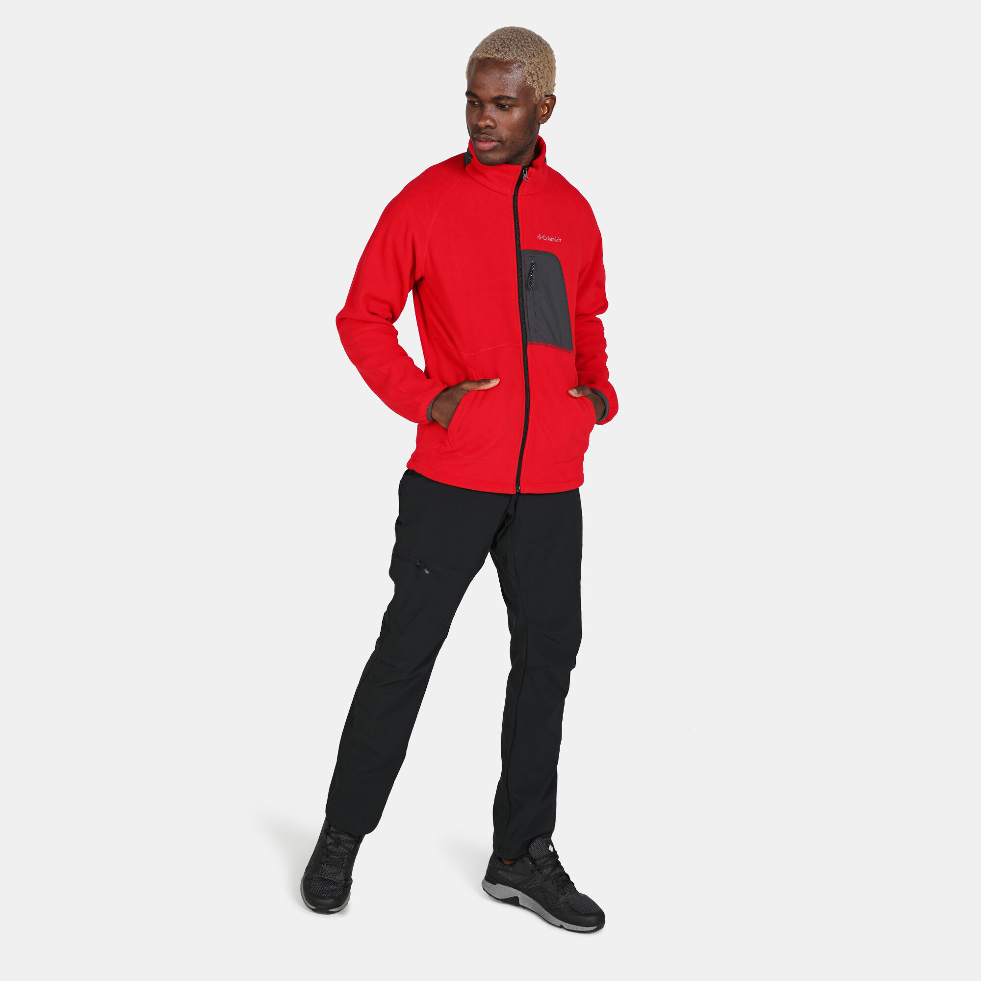 Men's columbia red fleece jacket outlet