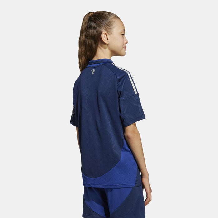 adidas Kids' Manchester United 24/25 Away Replica Football Jersey Blue adidas Kids' Manchester United 24/25 Away Replica Football Jersey Blue image number 1