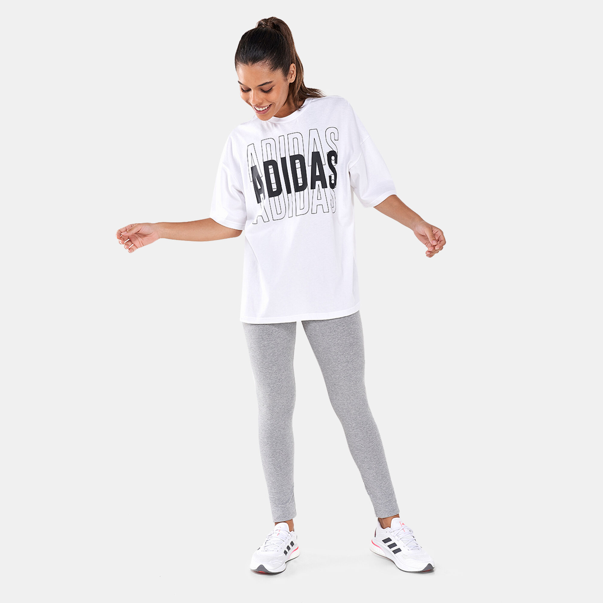 Women s Essentials Repeat Logo Oversized T Shirt